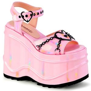 SOLD New Pink Holographic Platform Demonia Size 9
